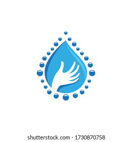 Water drop logo vector icon illustration