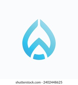  Icono del vector del logotipo de caída de agua