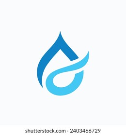  Icono del vector del logotipo de caída de agua
