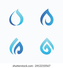  Icono del vector del logotipo de caída de agua