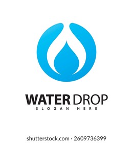 Water drop logo vector icon and symbol