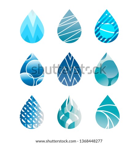 water drop logo - vector icon set