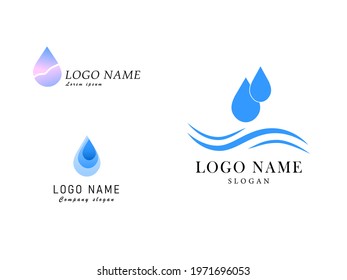 Water drop Logo  vector illustration design set