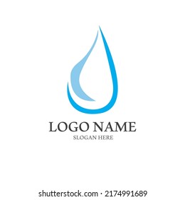 Water drop logo, logo with vector illustration concept on white isolated background.