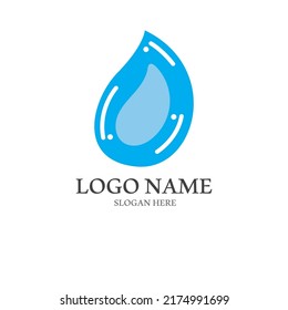 Water drop logo, logo with vector illustration concept on white isolated background.