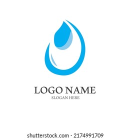 Water drop logo, logo with vector illustration concept on white isolated background.