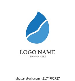 Water drop logo, logo with vector illustration concept on white isolated background.