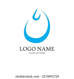 Logotipo de gota de agua, logo con el concepto de ilustración vectorial sobre fondo aislado blanco.