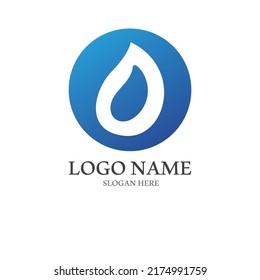 Water drop logo, logo with vector illustration concept on white isolated background.