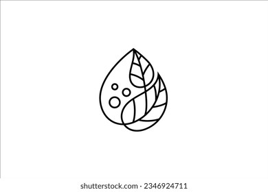 Water drop logo vector illustration combined with leaves design