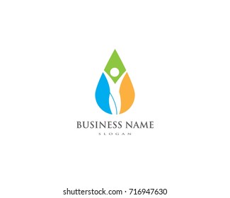 water drop Logo vector illustration design