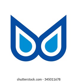 water drop logo vector. letter m forming a water drop.