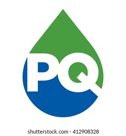 water drop logo vector. letter P and Q logo.