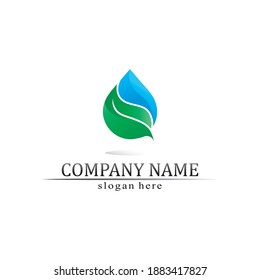 Wassertropfen Logo und Wellenlogo Vorlage Vektorgrafik-Design Business und Finanzen