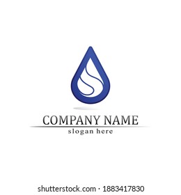 Water drop Logo and wave logo  Template vector illustration design Business and finance