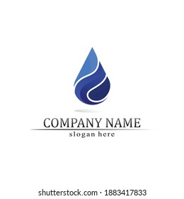 Water drop Logo and wave logo  Template vector illustration design Business and finance