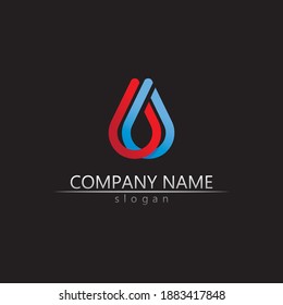 Water drop Logo and wave logo  Template vector illustration design Business and finance