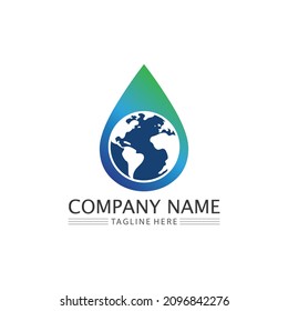 Wassertropfen-Logo-Welle Vorlage Vektorgrafik-Design-Logo