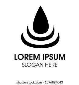 Water drop logo with a white background