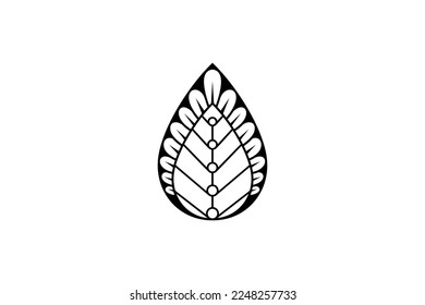Wassertropfen-Logo mit zentangle-Design-Konzept