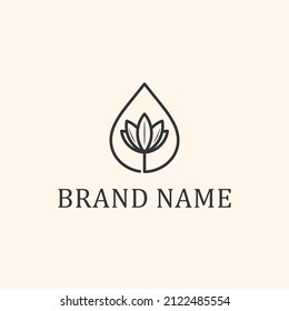 water drop lotus design logo