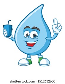 Water Drop mascot character cartoon vector