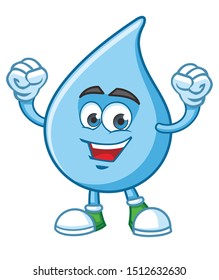 Water Drop mascot character cartoon vector