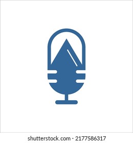 water drop and microphone logo design vector sign