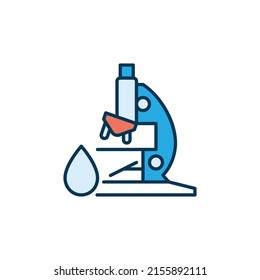 Water Drop with Microscope vector concept modern icon or symbol