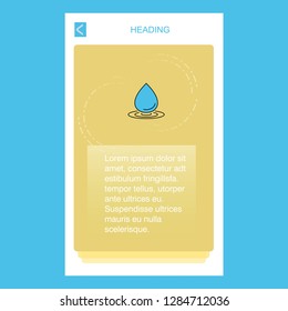 Water drop mobile vertical banner design design. Vector
