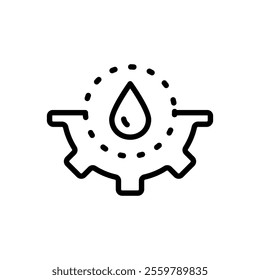 Water drop, moisture, liquid. Water filtration line icon. H2O molecule, purification filter, pure aqua outline vector sign. Concept for nature, natural, clean, pure, wet, fresh, moisture purified qual