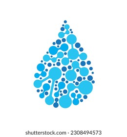 molécula de gota de agua punto ícono de icono de diseño de vector plantilla web