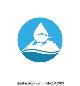 water drop and mountain Logo icon vector illustration design for bottle water business concept