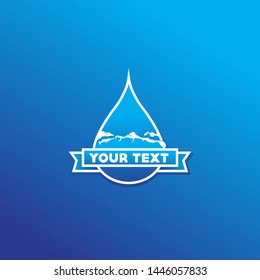 water drop and mountain logo vector icon illustration