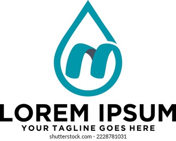 Water Drop in N letter logo
