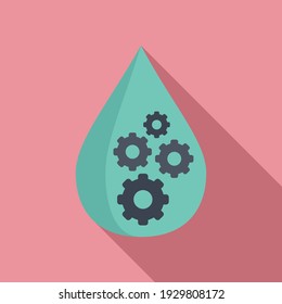 Water drop nanotechnology icon. Flat illustration of water drop nanotechnology vector icon for web design