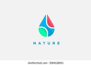 water drop nature Logo Template vector illustration design, usable logo for company branding, nature, biology,business and industry logo design template