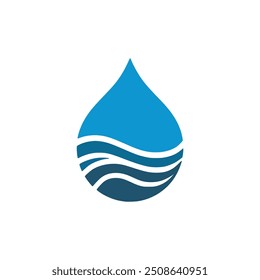 Diseño de Plantilla de Ilustración vectorial de logotipo de naturaleza de gota de agua