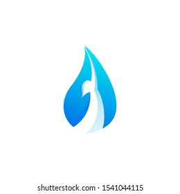 Water drop negative space elegant head crane