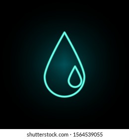 Water drop neon icon. Simple thin line, outline vector of web icons for ui and ux, website or mobile application