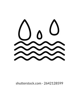 Water Drop and Ocean Wave Icon Vector