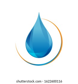 Water drop or oil Logo design vector template elegant and modern style. Blue Droplet modern Logotype icon