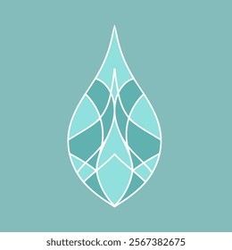 Water drop, oil logo. Liquid nature element. Organic icon for beauty, cosmetics, spa, eco, natural drink, environmental brand. Blue droplet sign. Fresh bio emblem.