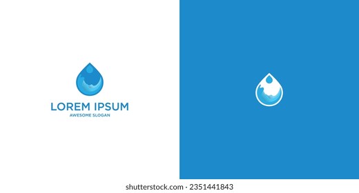 Water drop oil logo template design vector