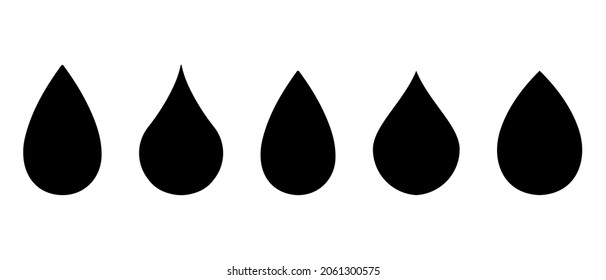 Colección de iconos de la caída del agua y del vector del petróleo