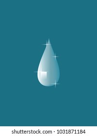 Water drop on blue background