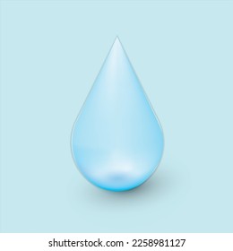 Water drop on blue background. vector illustration