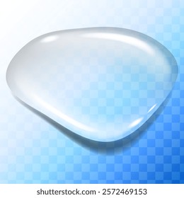 Gota de agua sobre un fondo de color con un efecto transparente, creando el efecto de burbuja de jabón o líquido. Efecto visual; lágrima, gota, moco, secreción nasal, burbuja. Concepto de producto de belleza y salud