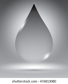 Water drop on grey, vector illustration template for advertising