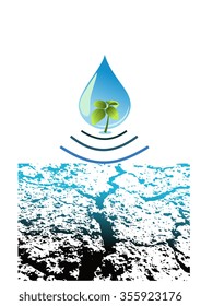 water drop on land-vector